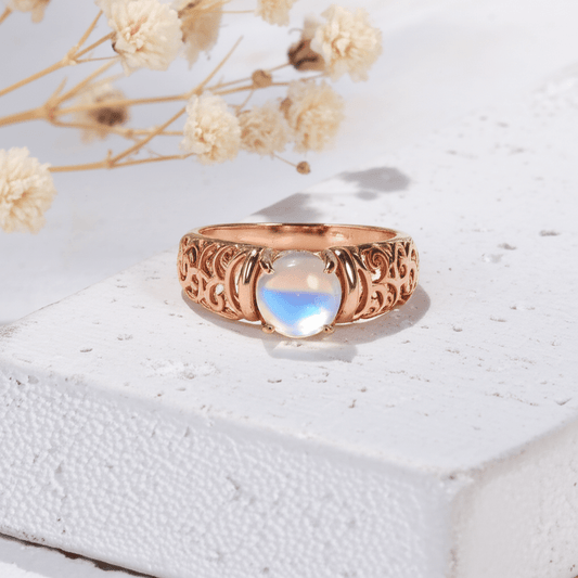 Bague Or Rose Pierre De Lune