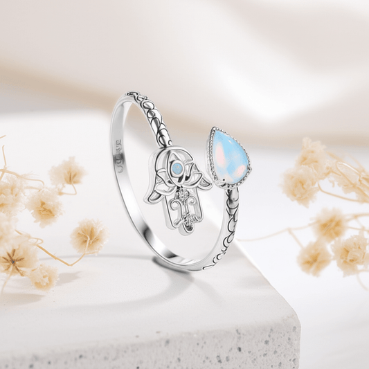 Bague Pierre De Lune Arc En Ciel