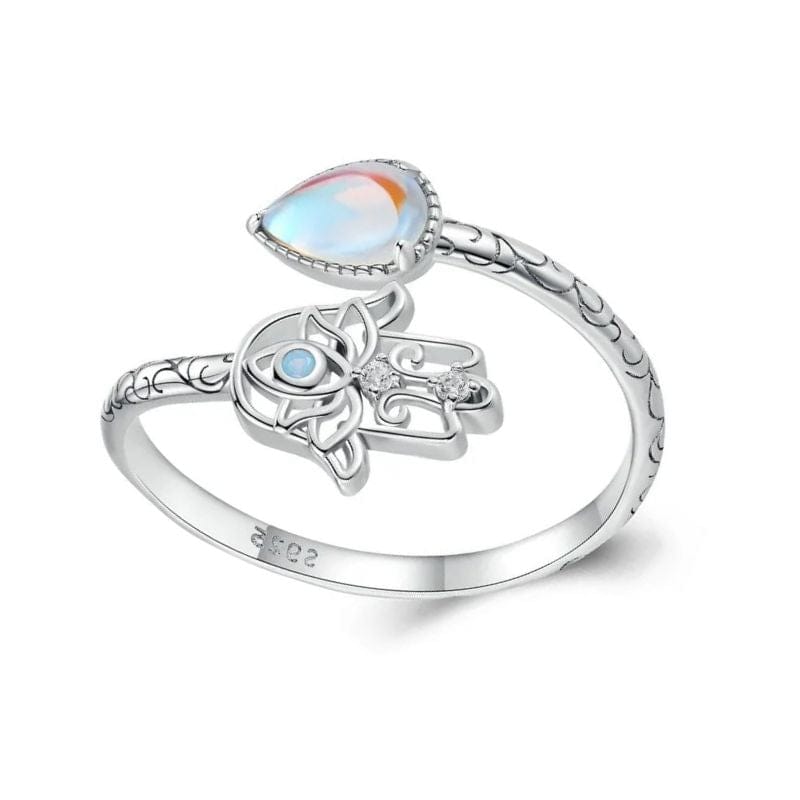 Bague Pierre De Lune Arc En Ciel