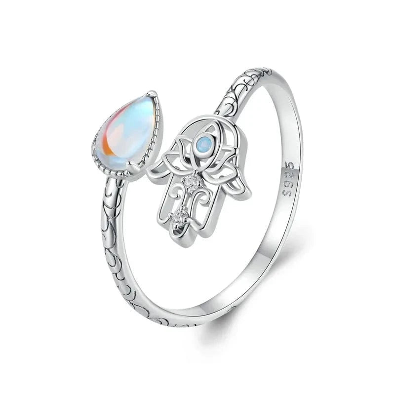Bague Pierre De Lune Arc En Ciel