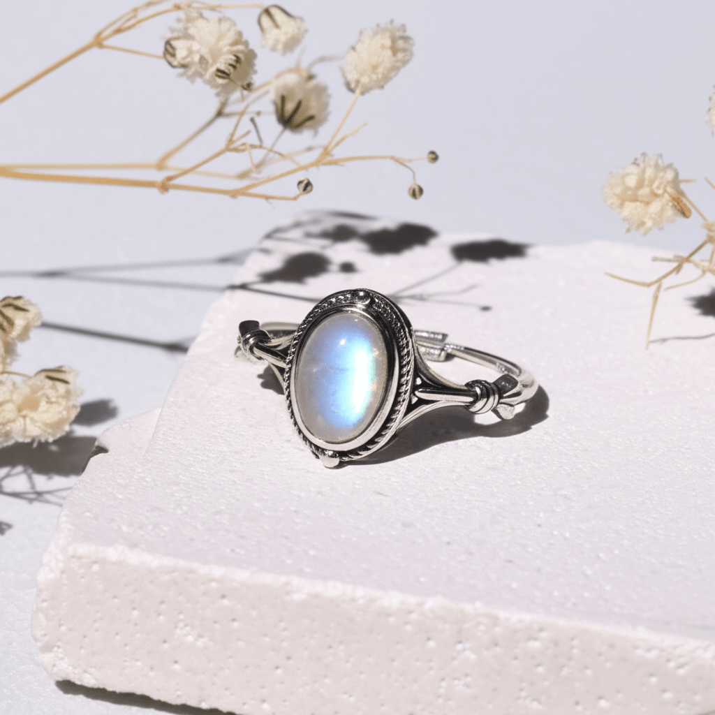 Bague Pierre De Lune De Chance