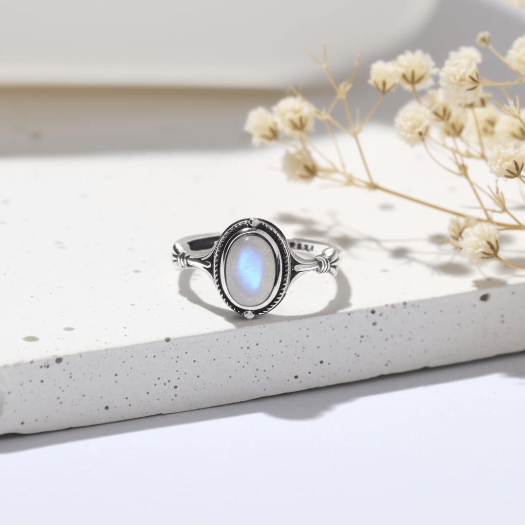 Bague Pierre De Lune De Chance