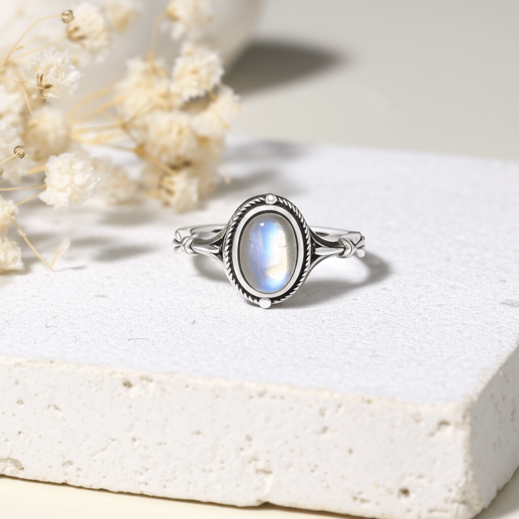 Bague Pierre De Lune De Chance