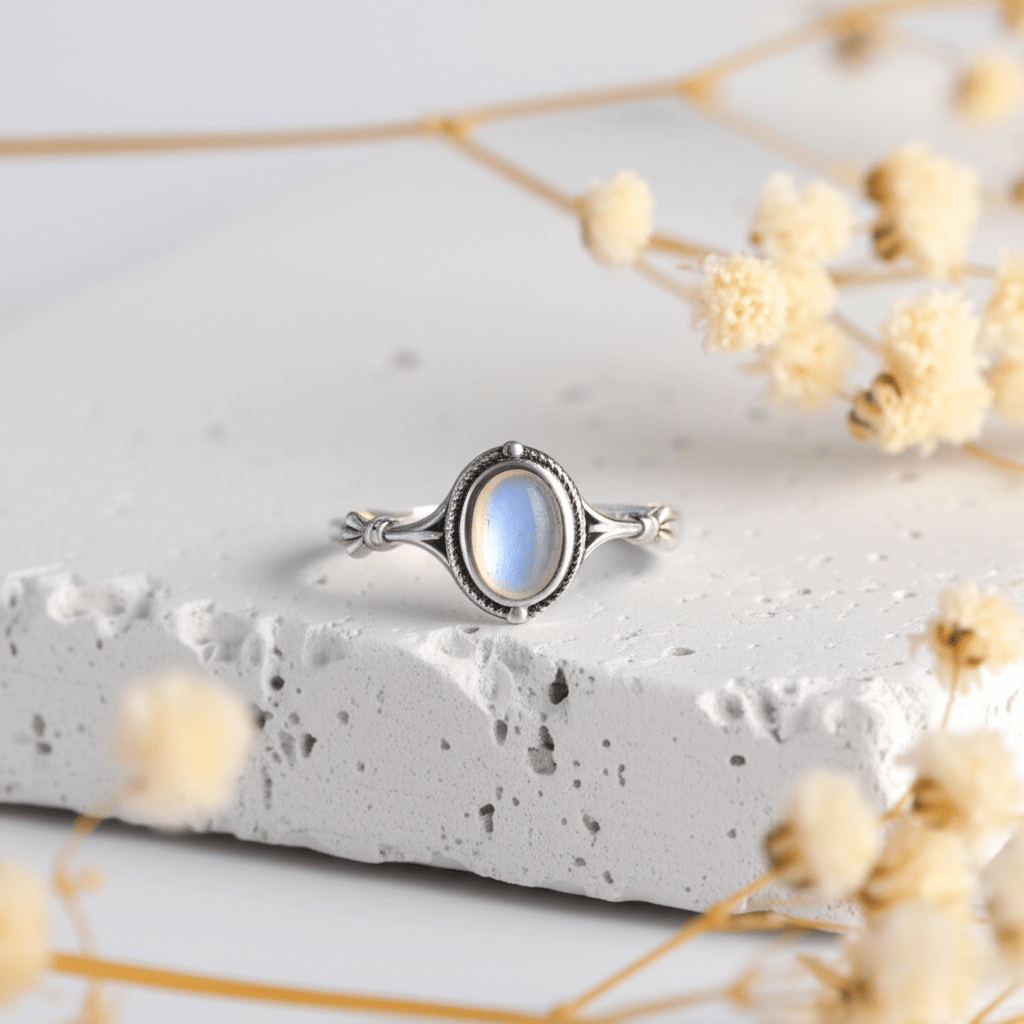 Bague Pierre De Lune De Chance