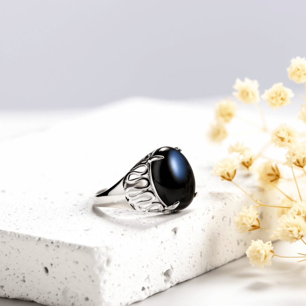 Bague Pierre De Lune Noire