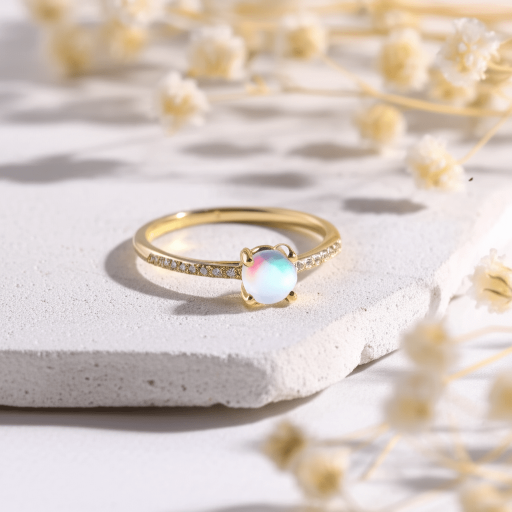 Bague Pierre De Lune Or Jaune