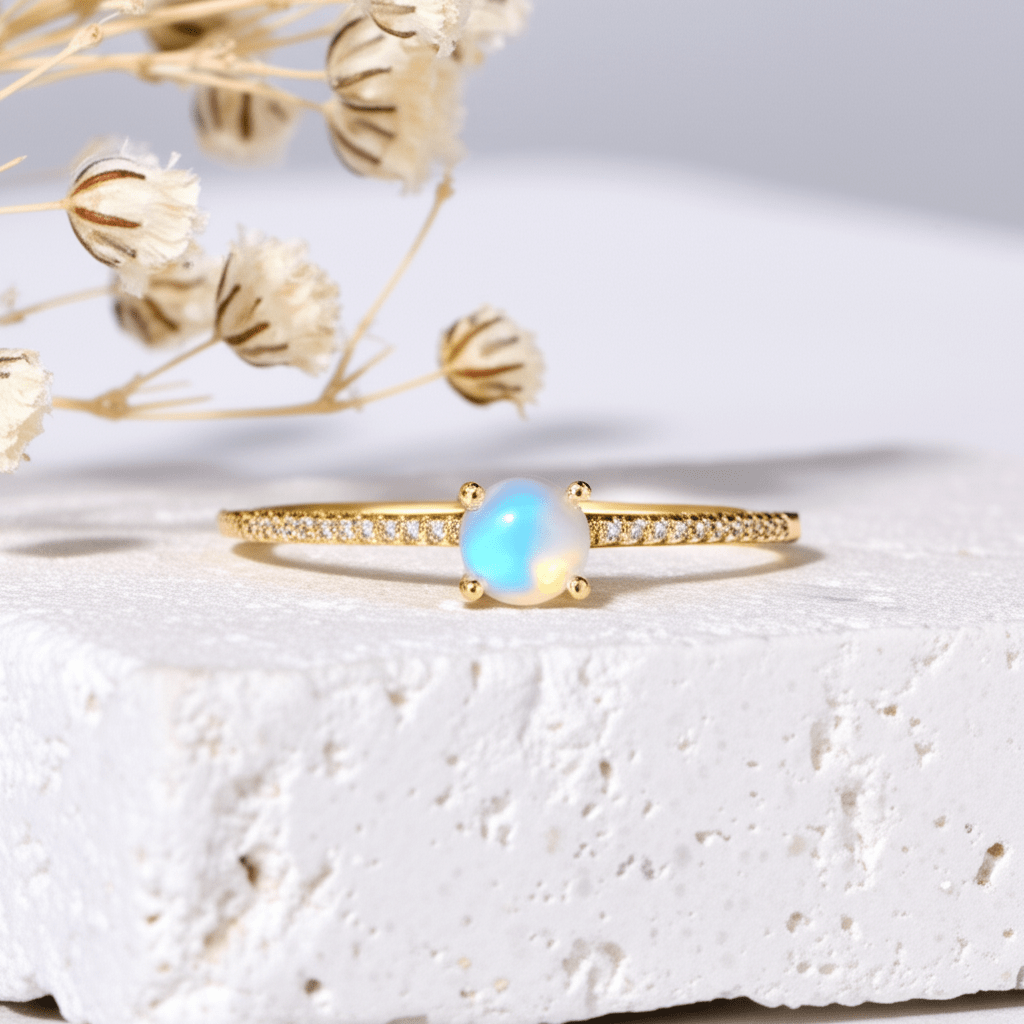 Bague Pierre De Lune Or Jaune