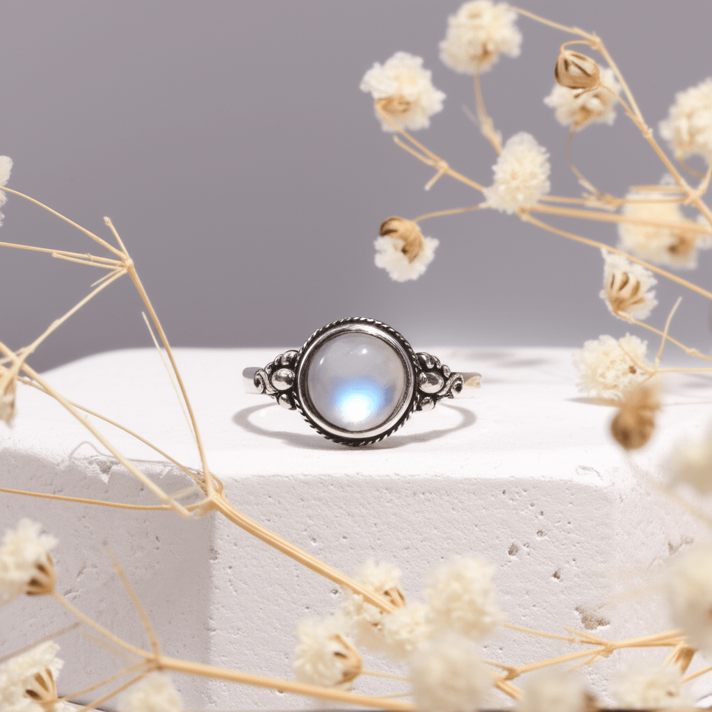 Bague Pierre De Lune Ronde