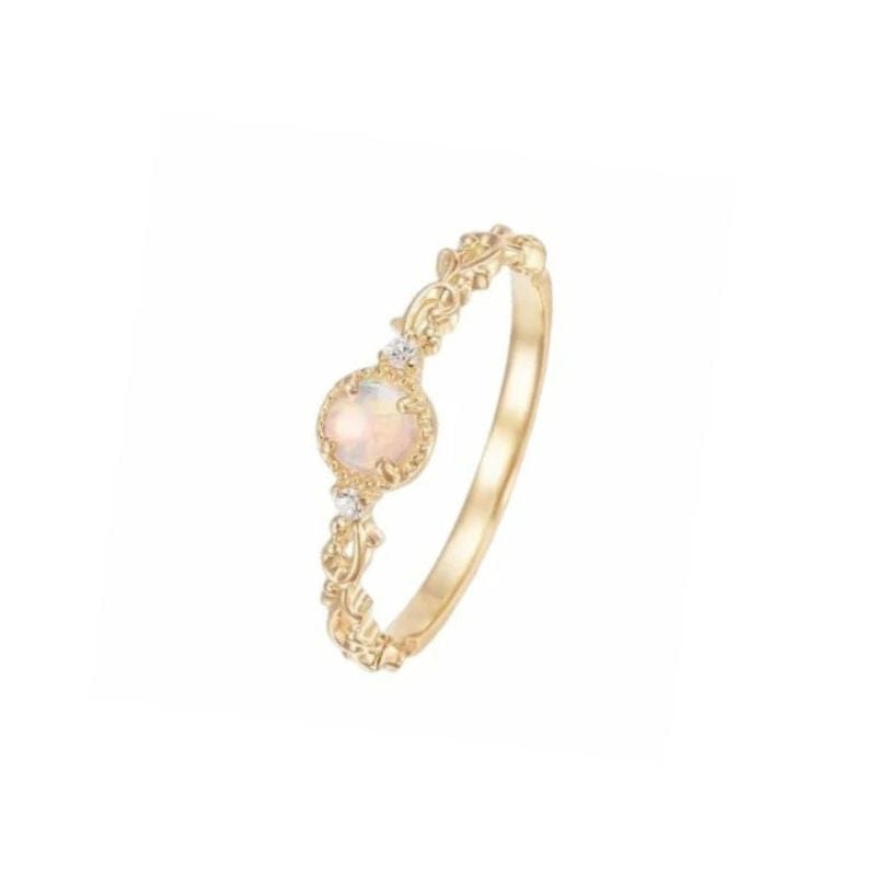 Bague Plaqué Or Pierre De Lune