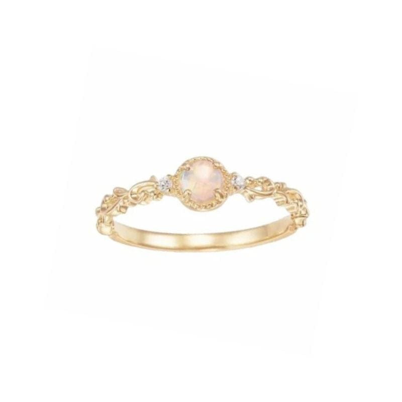 Bague Plaqué Or Pierre De Lune