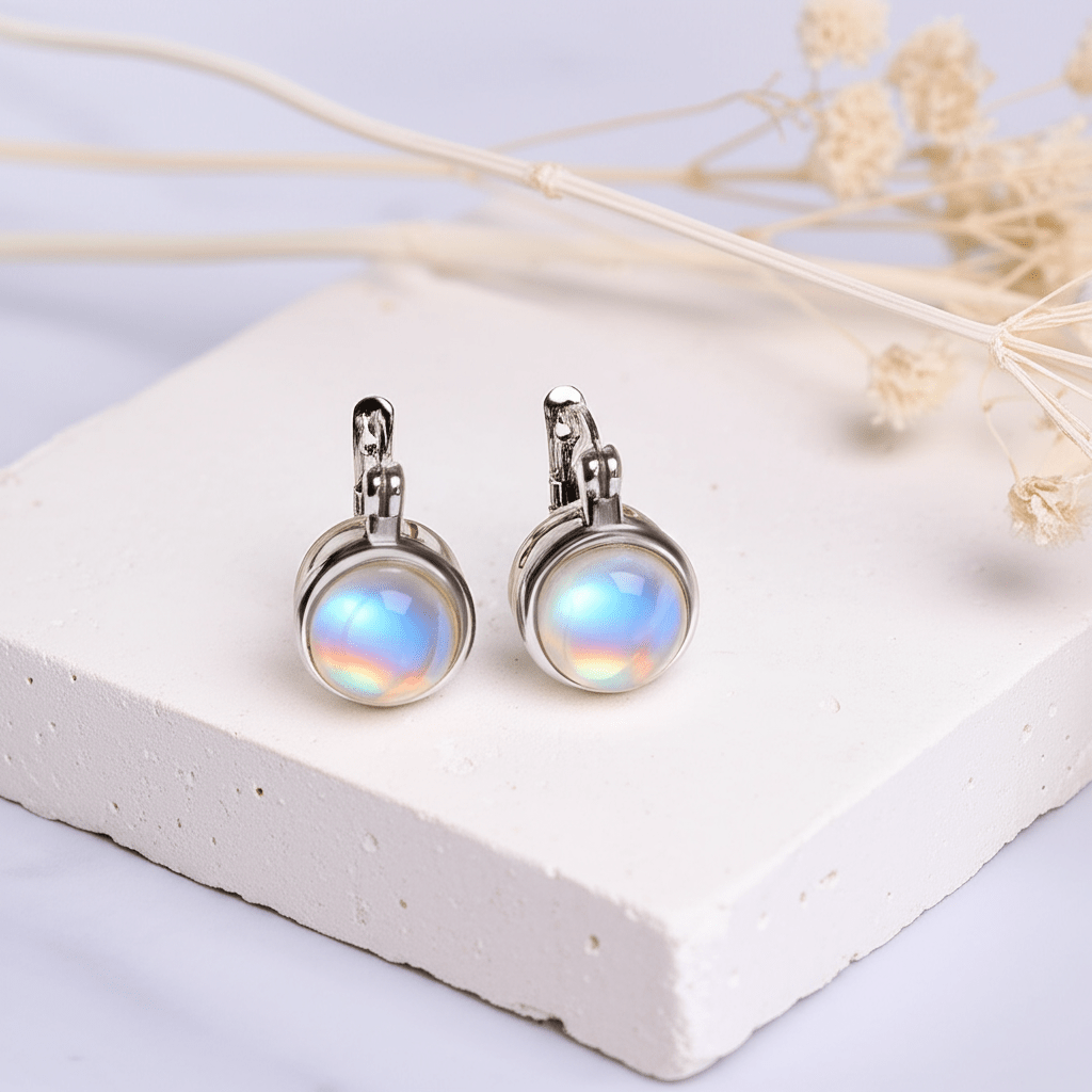 Boucle d'oreille Pierre de Lune Argent