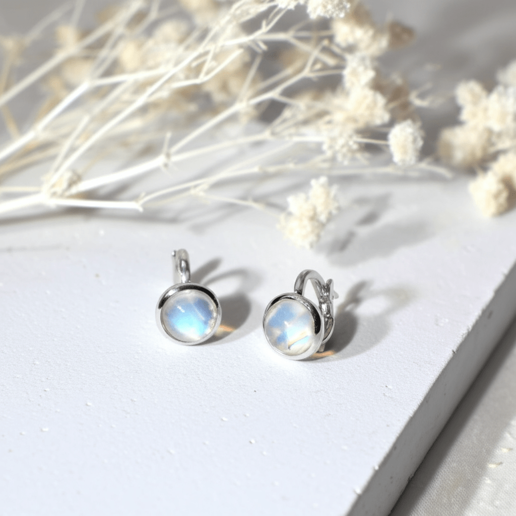 Boucle d'oreille Pierre de Lune Argent