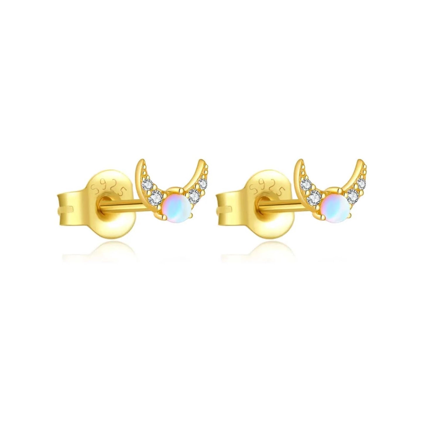 Boucle D'oreille Pierre De Lune Or