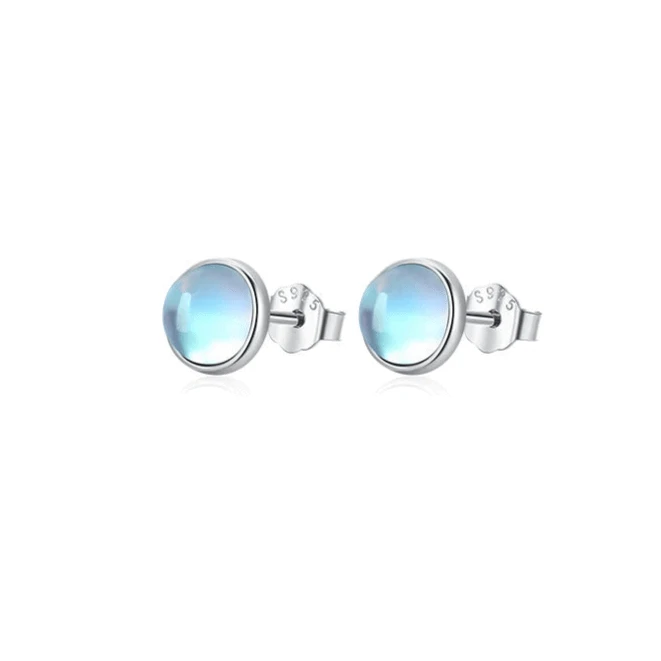 Boucles D'oreilles Pierre De Lune Bleue