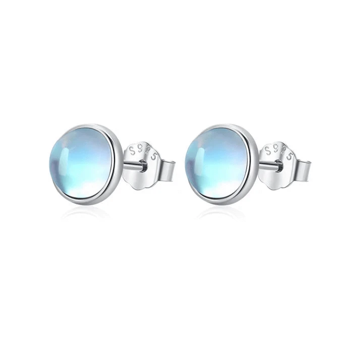 Boucles D'oreilles Pierre De Lune Bleue