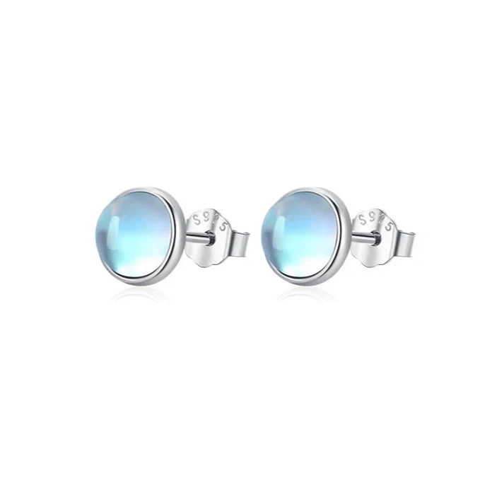 Boucles D'oreilles Pierre De Lune Bleue