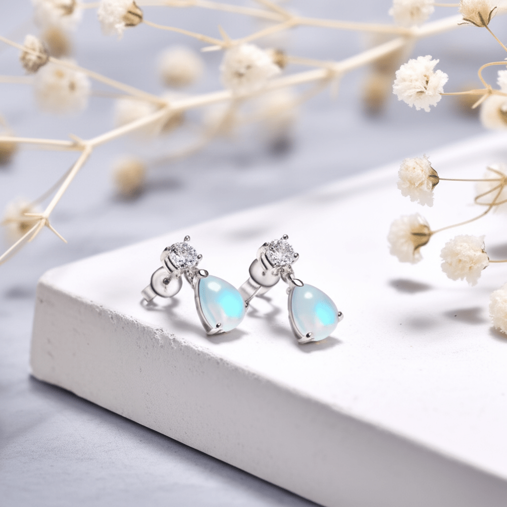 Boucles d'Oreilles Pierre de Lune Fertilité