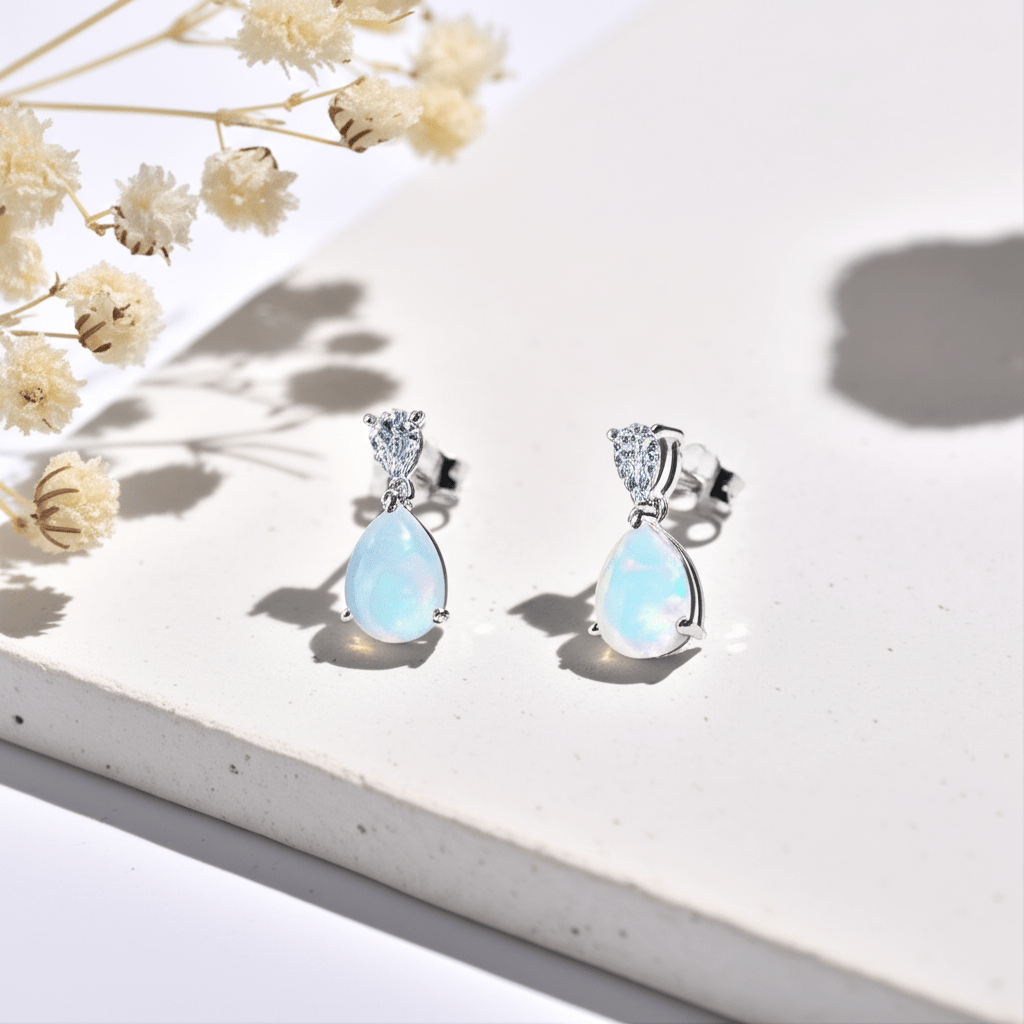 Boucles d'Oreilles Pierre de Lune Fertilité