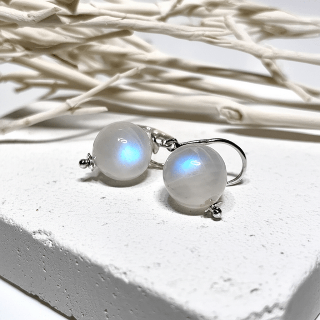 Boucles D'oreilles Pierre de Lune Lithothérapie