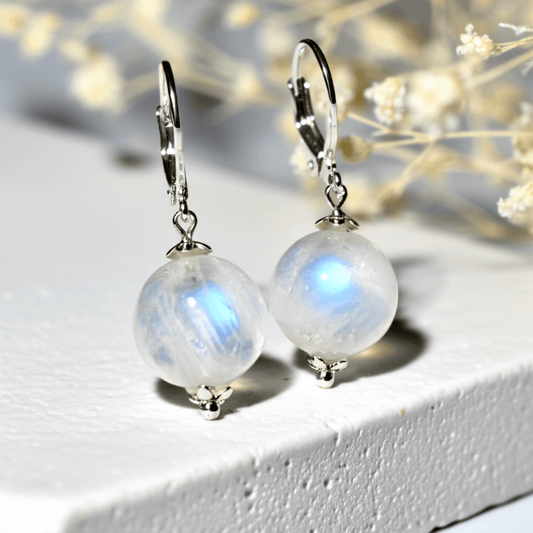 Boucles D'oreilles Pierre de Lune Lithothérapie