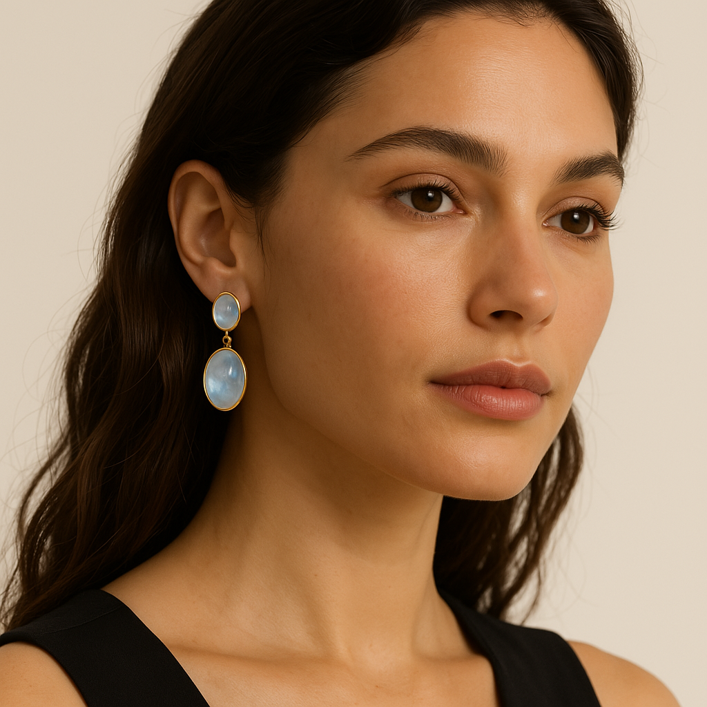 boucles d'oreilles pierre de lune