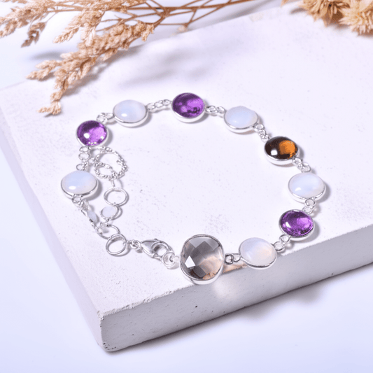 Bracelet Améthyste et Pierre de Lune