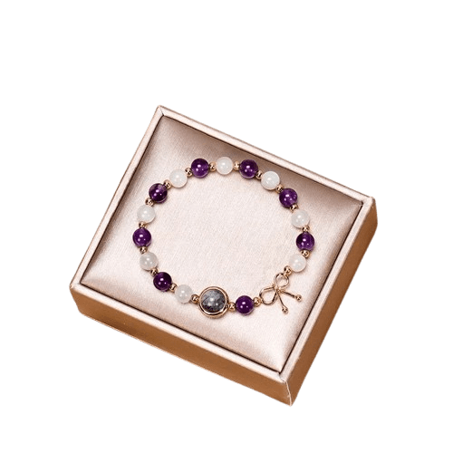 Bracelet Amincissant en Améthyste et Pierre de Lune