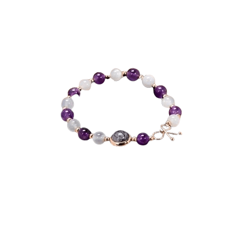 Bracelet Amincissant en Améthyste et Pierre de Lune