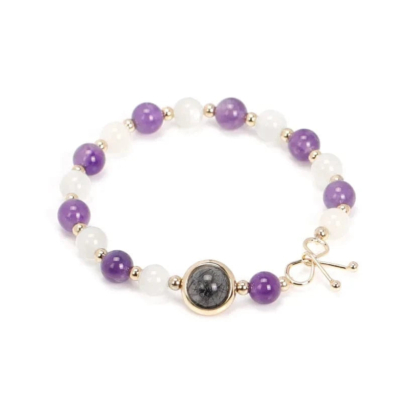 Bracelet Amincissant en Améthyste et Pierre de Lune