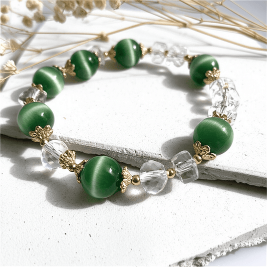Bracelet Anti Douleur Malachite Et Pierre De Lune