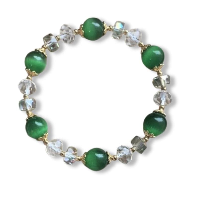 Bracelet Anti Douleur Malachite Et Pierre De Lune