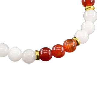 Bracelet Cornaline Et Pierre De Lune