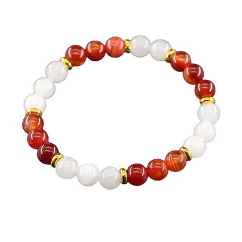 Bracelet Cornaline Et Pierre De Lune