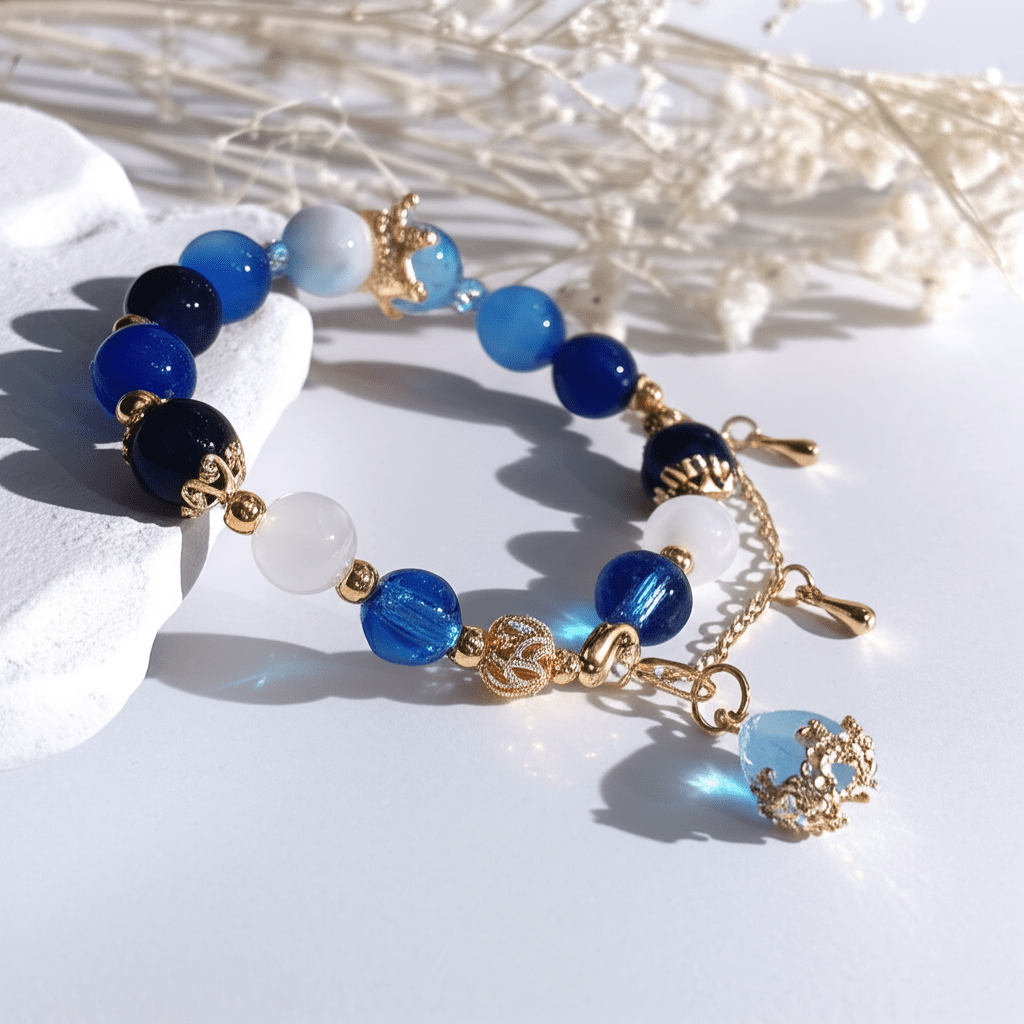 Bracelet Détoxifiant En Apatite Et Pierre De Lune Or Fin