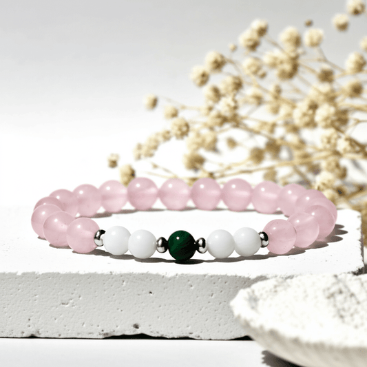 Bracelet Malachite Et Pierre De Lune