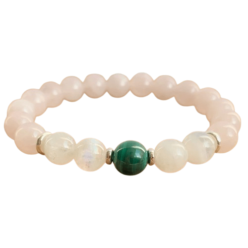 Bracelet Malachite et Pierre de Lune Arthrose
