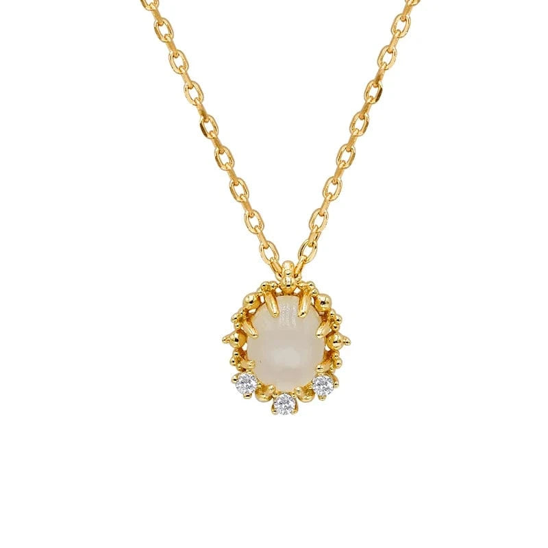 Collier Or Pierre De Lune