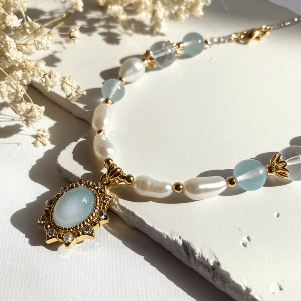 Collier Perle Pierre De Lune