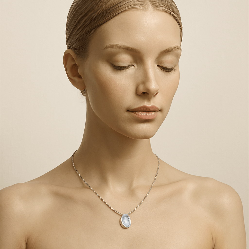 collier pierre de lune blanche