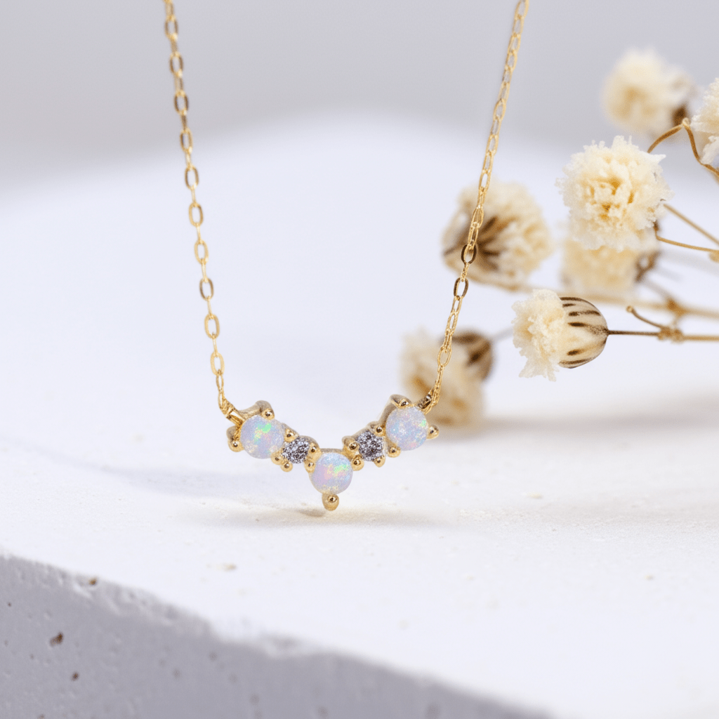 Collier Pierre De Lune Or