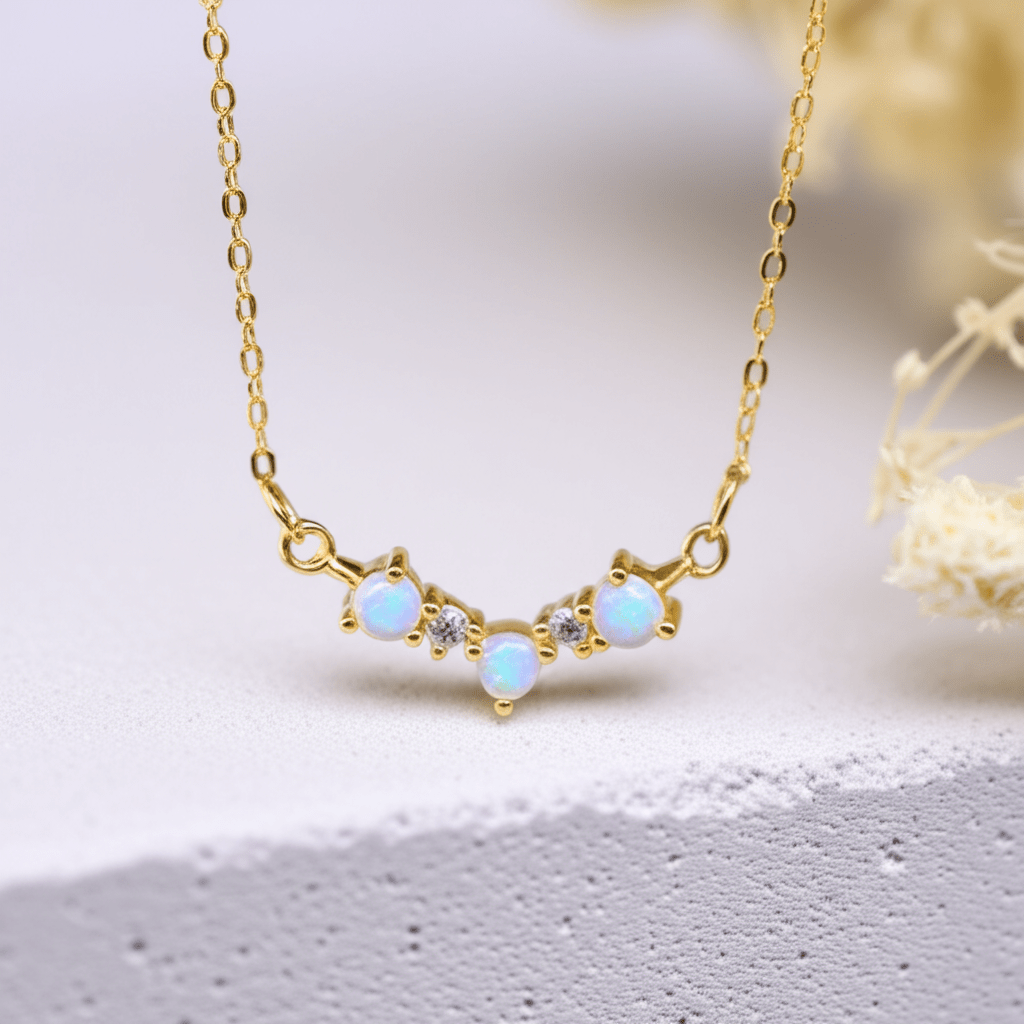 Collier Pierre De Lune Or