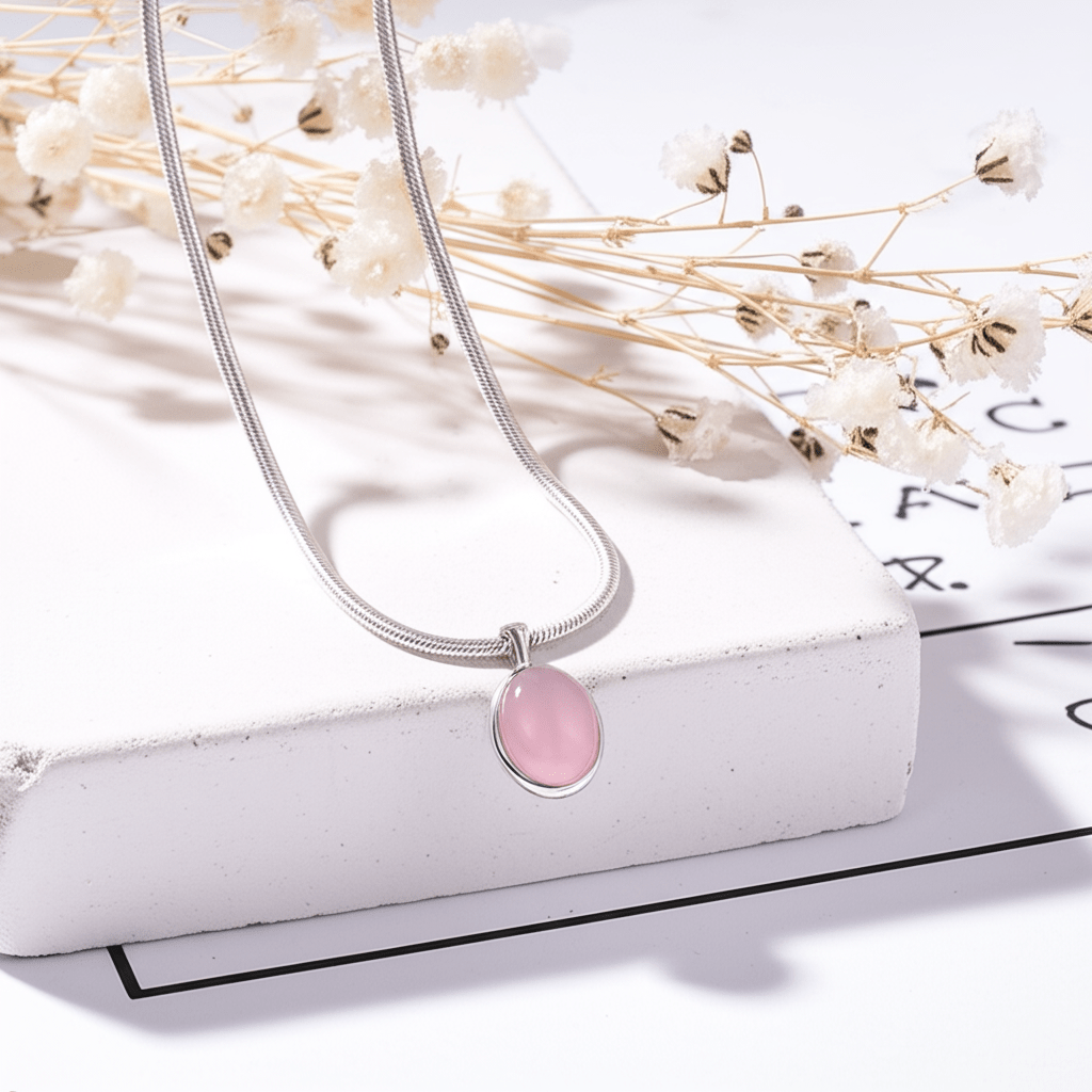 Collier Pierre de Lune Rose