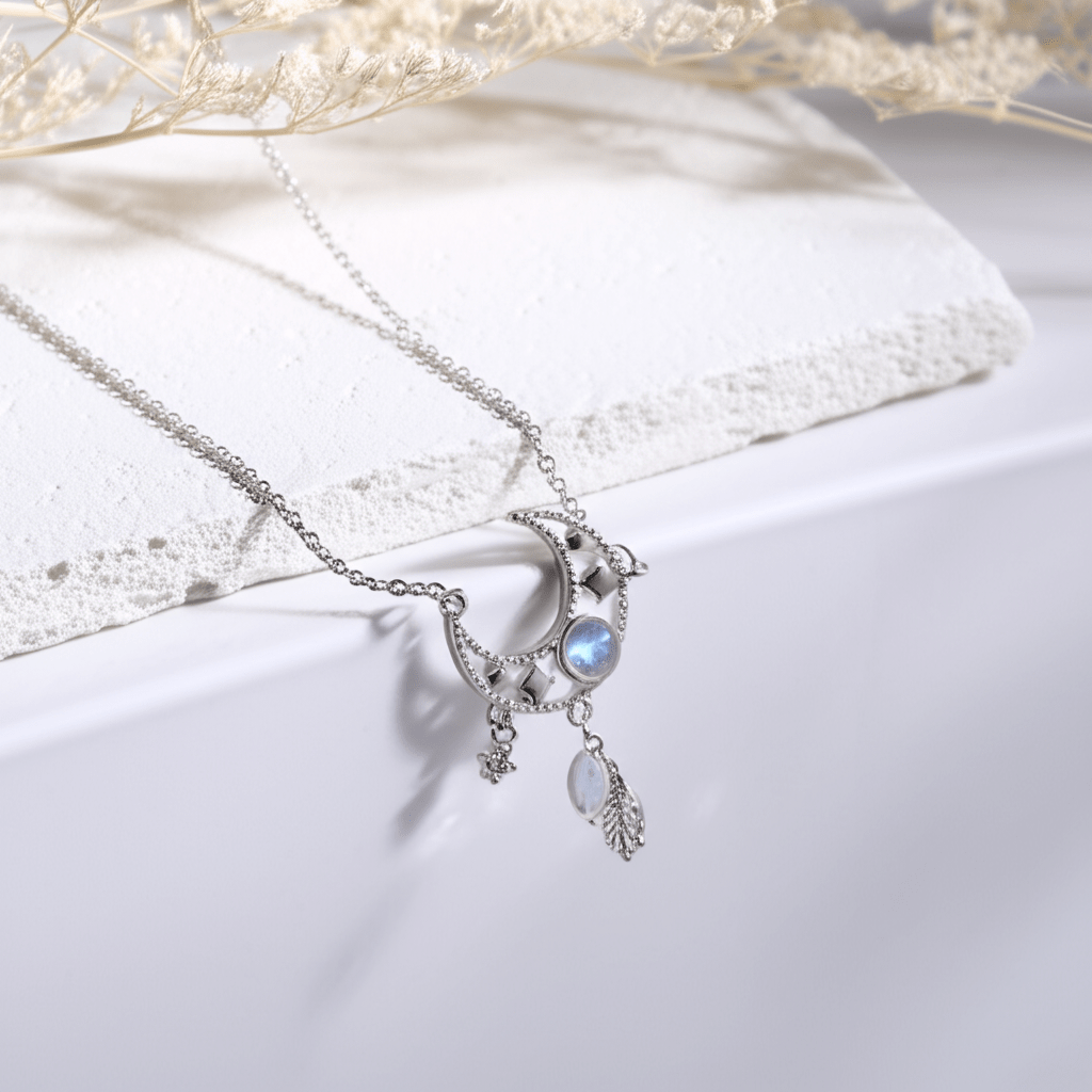 Pendentif Argent Pierre De Lune