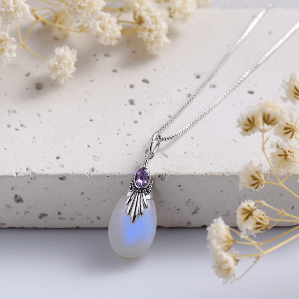 Pendentif Goutte Pierre de Lune