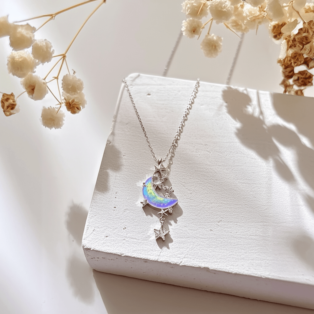Pendentif Pierre De Lune Arc En Ciel