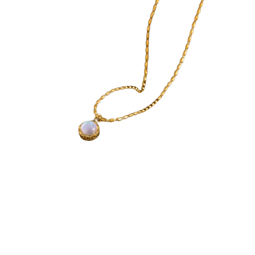 Pendentif Pierre De Lune Et Or