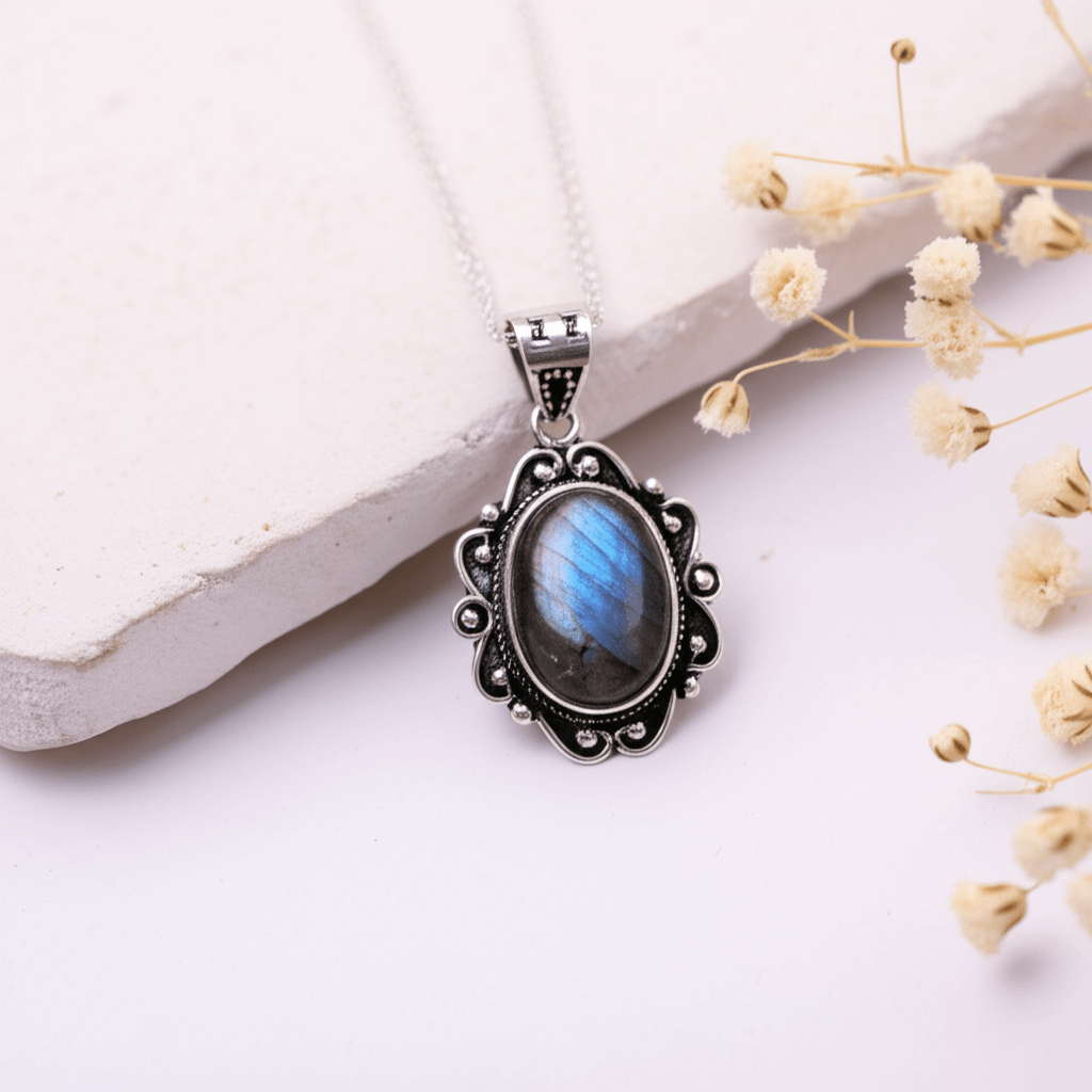 Pendentif Pierre De Lune Noire