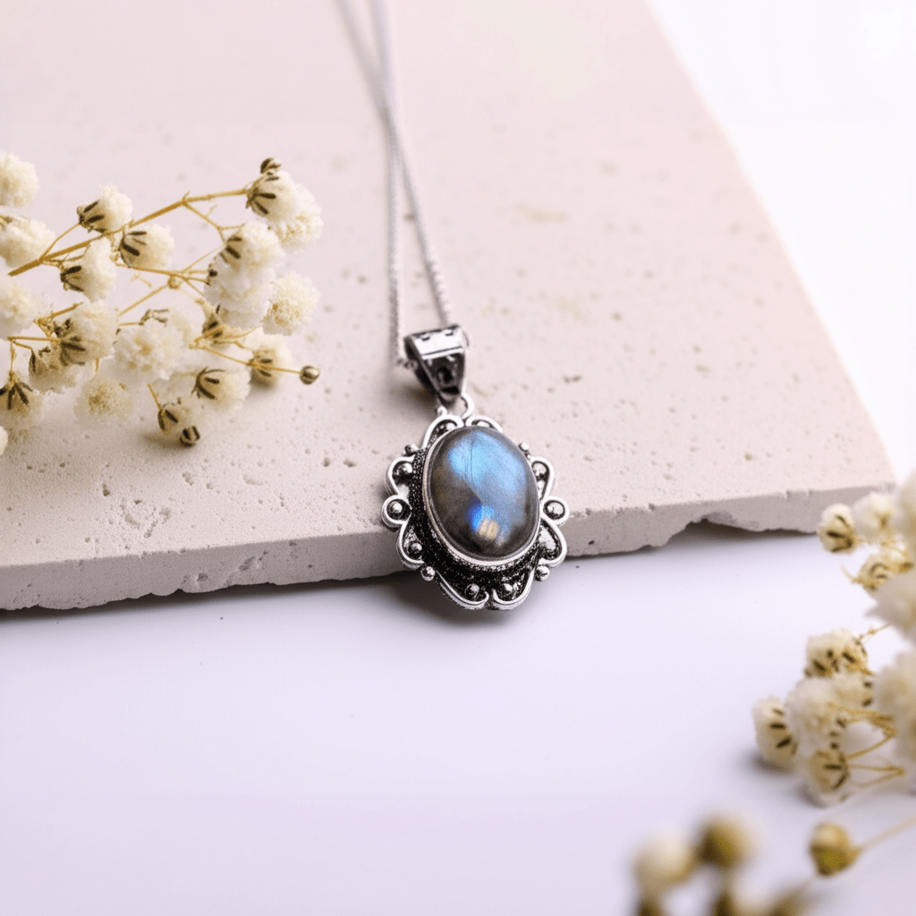 Pendentif Pierre De Lune Noire