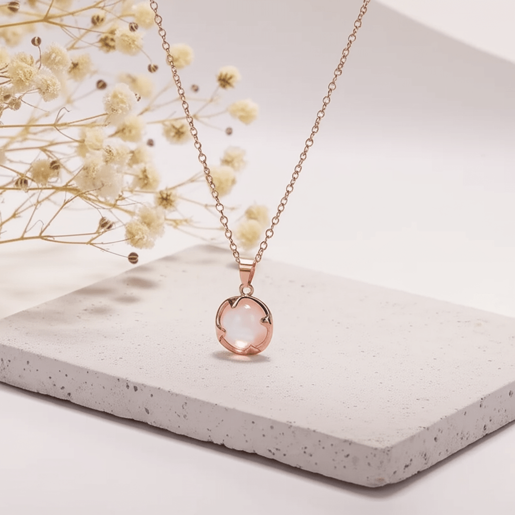 Pendentif Pierre de Lune Rose