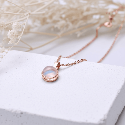Pendentif Pierre de Lune Rose